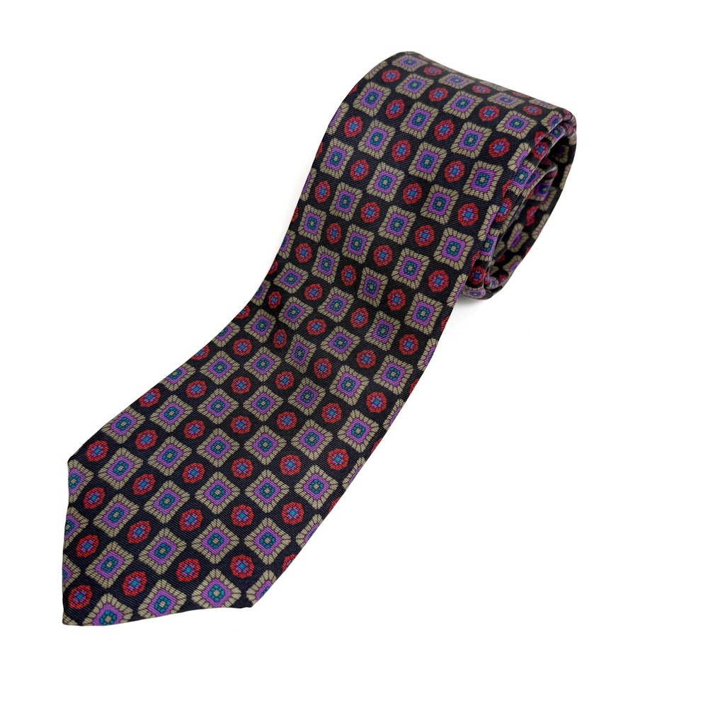 Vintage Liberty of London Silk Tie Mens Necktie Geometric Pattern - Picture 1 of 5